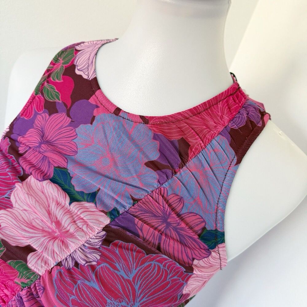 NEW NWT MINKPINK Women's Lexie Mesh Midi Dress Sleeveless Ruched Stretch S Small - Picture 11 of 16
